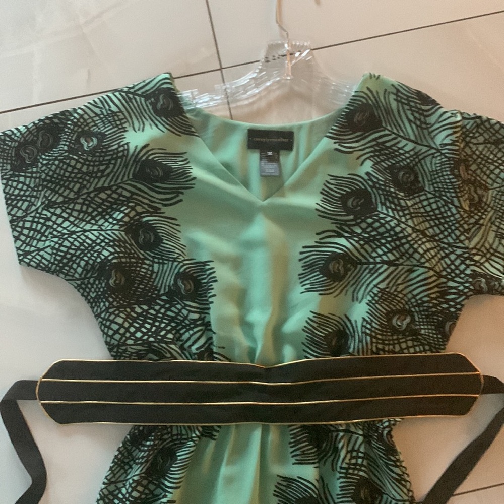 Beautiful V neck dress with sash , stunning spring colors